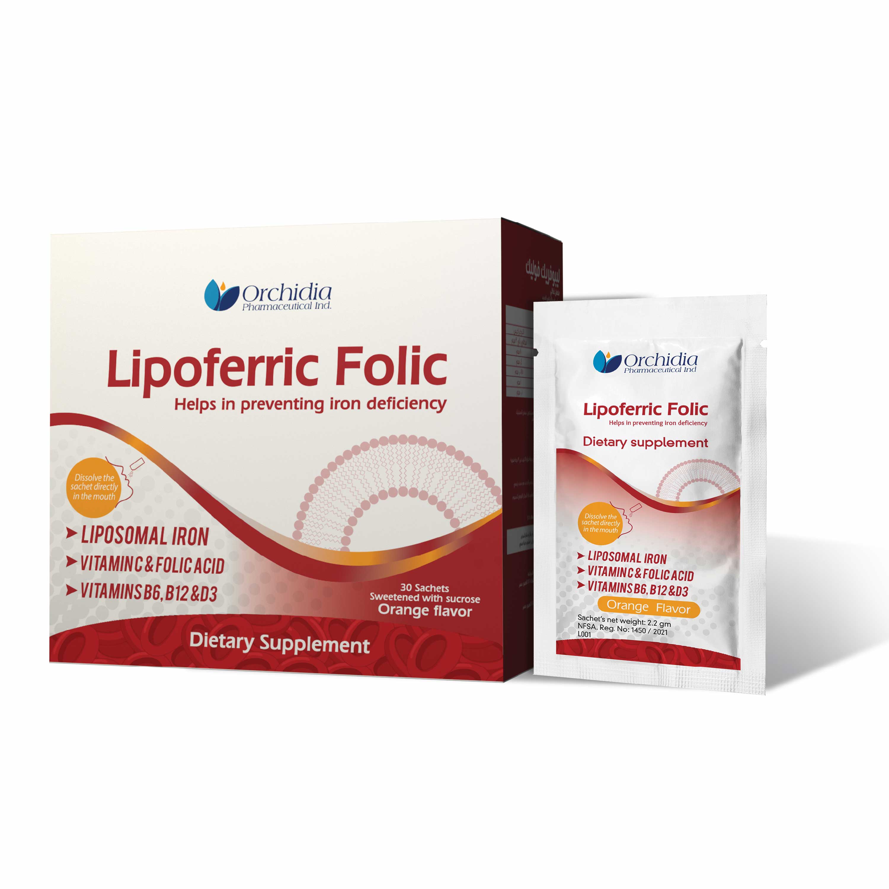 Lipoferric - liposomal iron Supplement - 30 Sachets